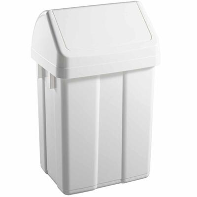 Max- 12 Lt Plastic Bin With White Swinging Top